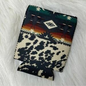 Crazy Train Koozie Cowhide / Aztec serape print - short